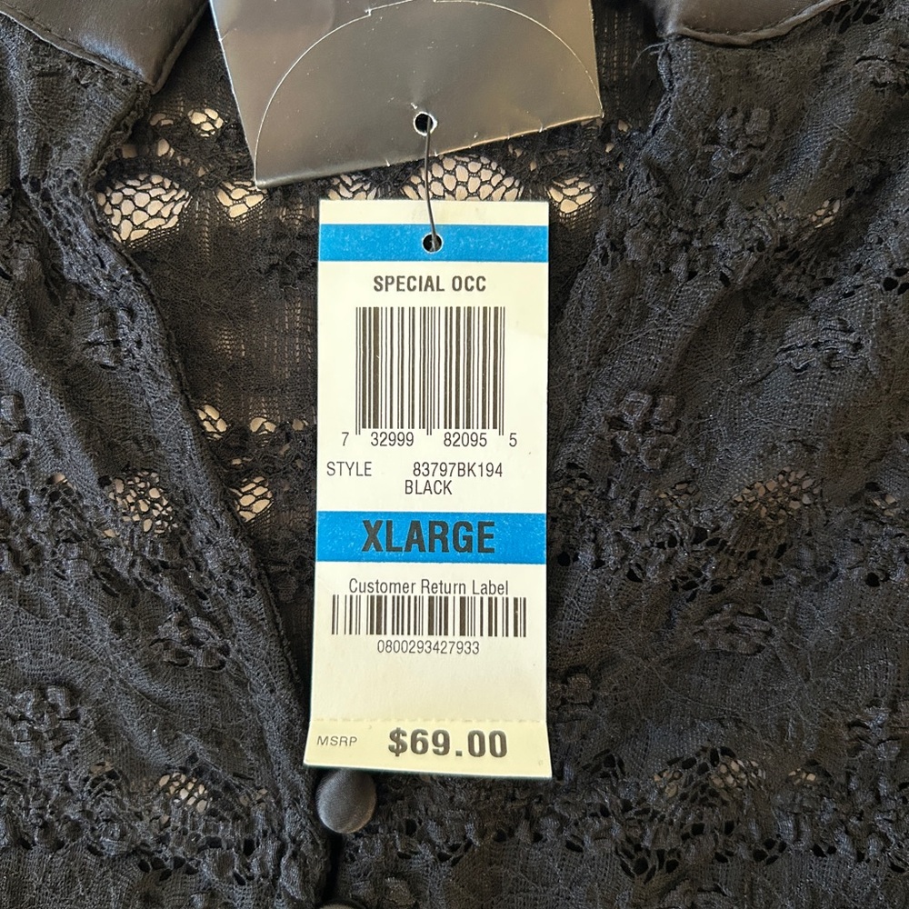 Alfani Women's Black Lace Button-Down Blouse - Picture 3 of 8